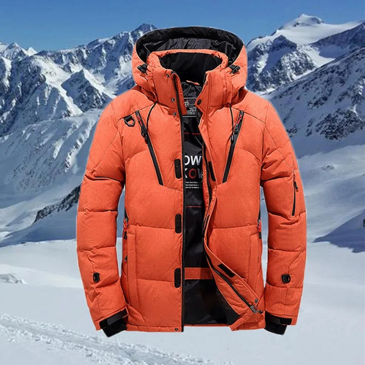 Trageman - Puffer Jacket Men's Winter Jacket Warm Lined Outdoor Jacket Hood