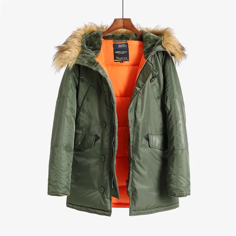 Wandorm - Men's Winter Coat with Fleece Lining, Outdoor Jacket with Hood and Pockets