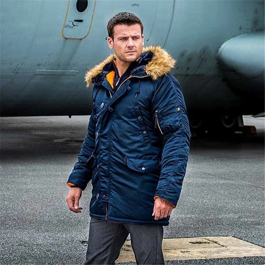 Wandorm - Men's Winter Coat with Fleece Lining, Outdoor Jacket with Hood and Pockets